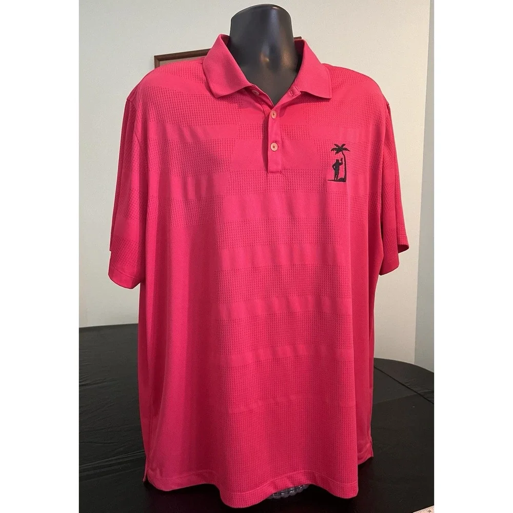 Nike Golf Tour Performance Dri-Fit Magenta Pink Mens XXL Collared Polo Shirt Red